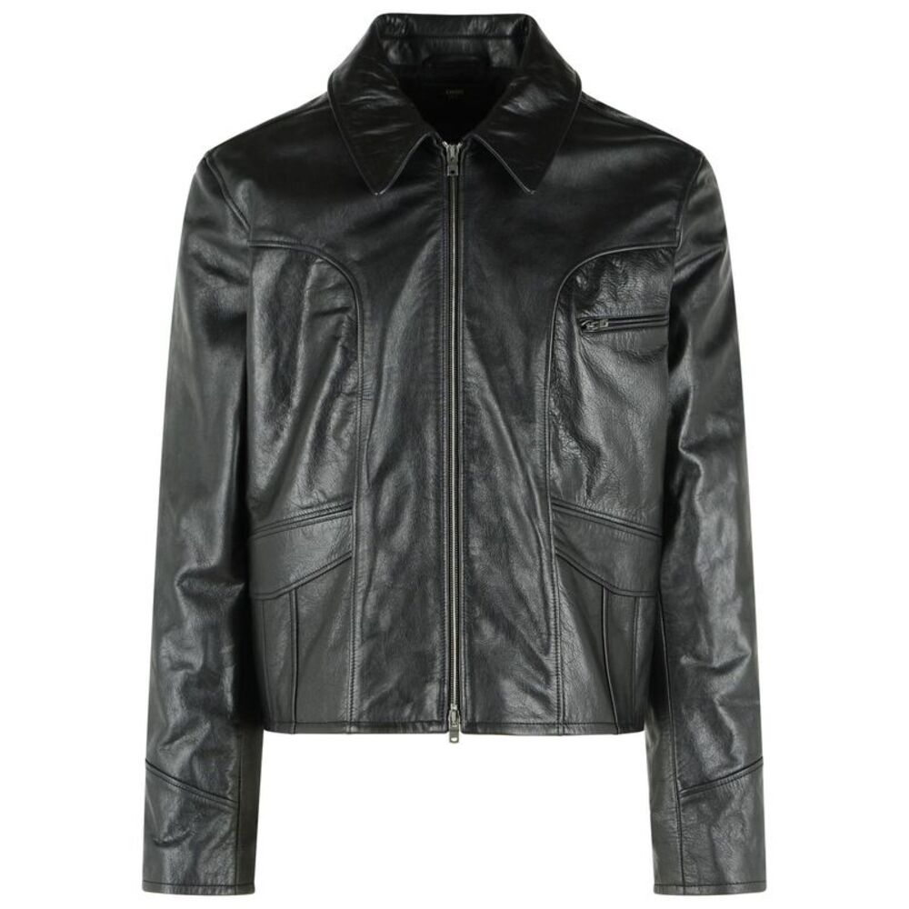 Amiri Black Leather Jacket Men